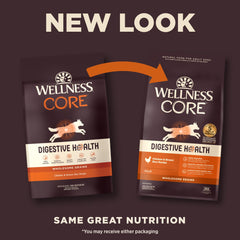 Wellness CORE zoom sur kibble montrant taille et appétence pour digestion