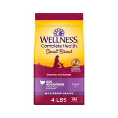 Wellness emballage avant montrant recette dinde et pois pour petits seniors, rassurant