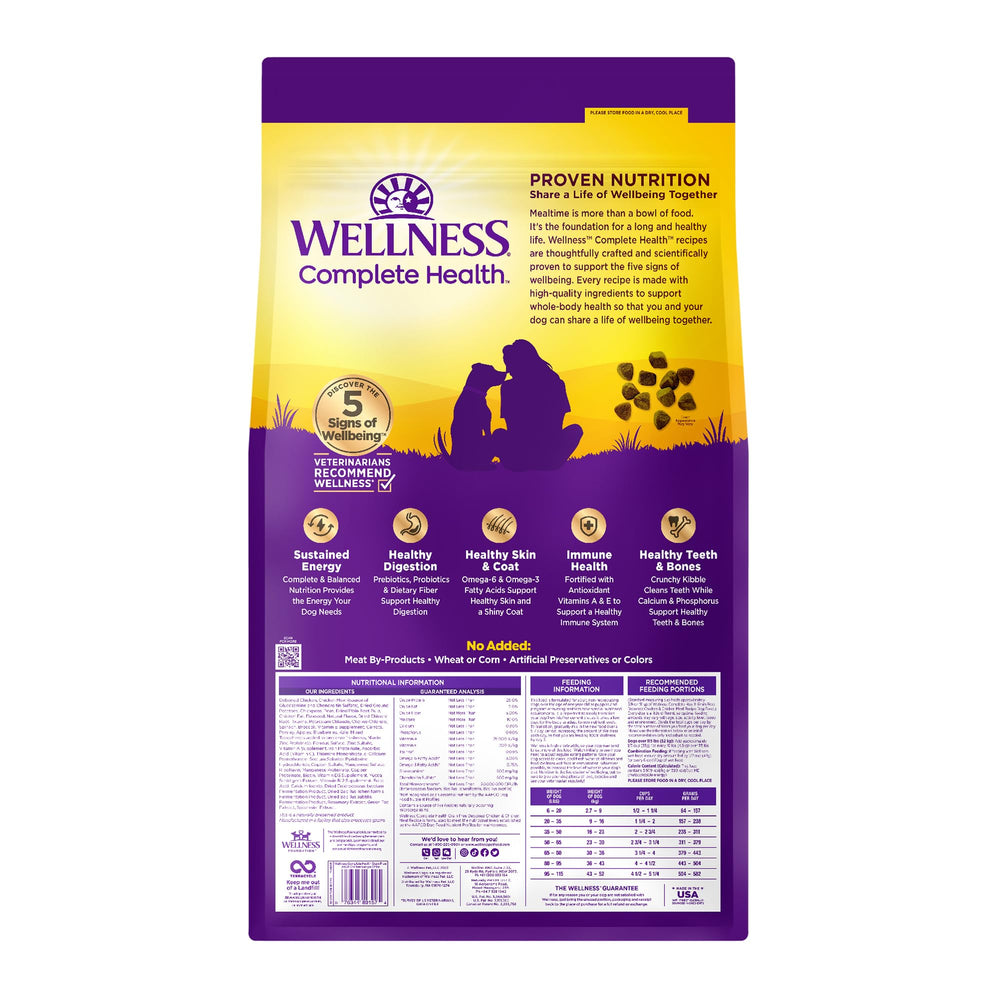 Wellness emballage livré maison montrant sac 22 lb pratique pour stockage