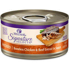 Gros plan flocons de viande Wellness montrant texture appétente