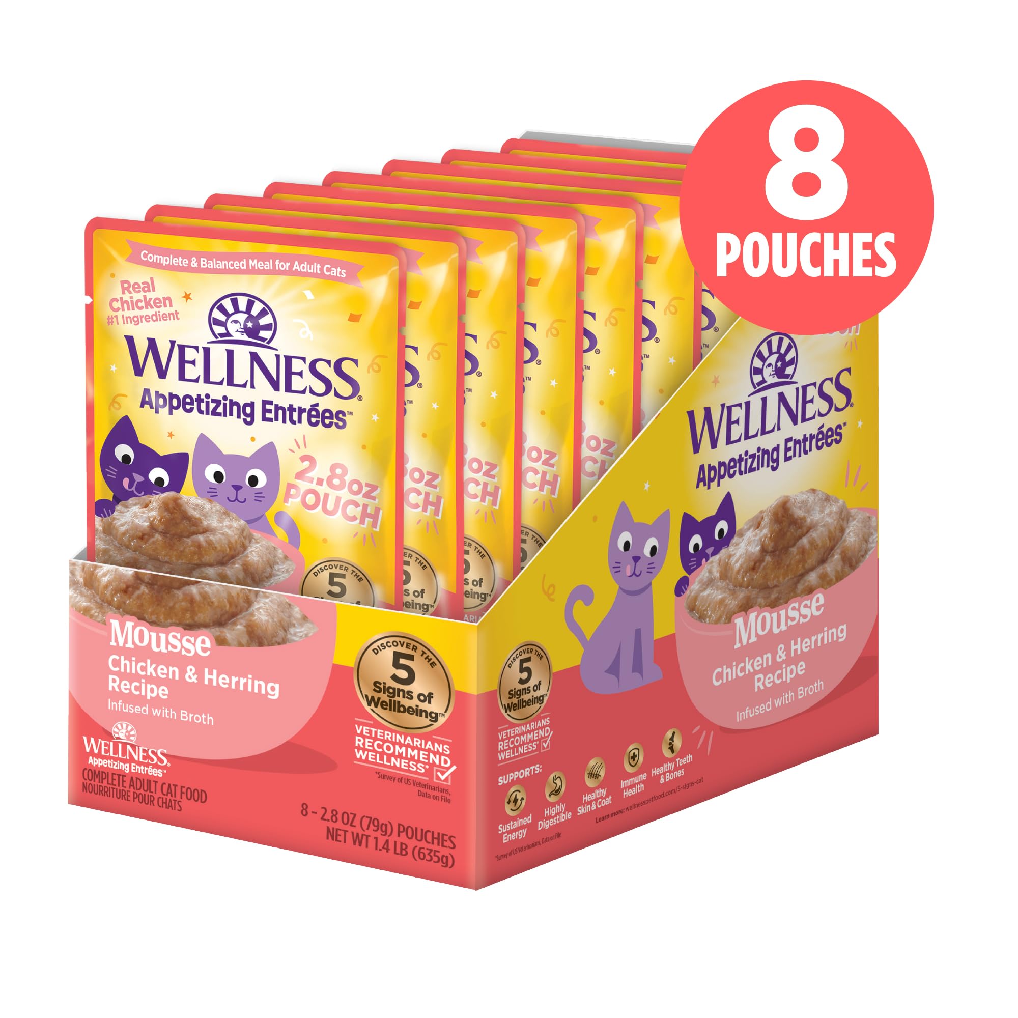 Wellness texture mousse fouettée visible, attrait pour chats difficiles