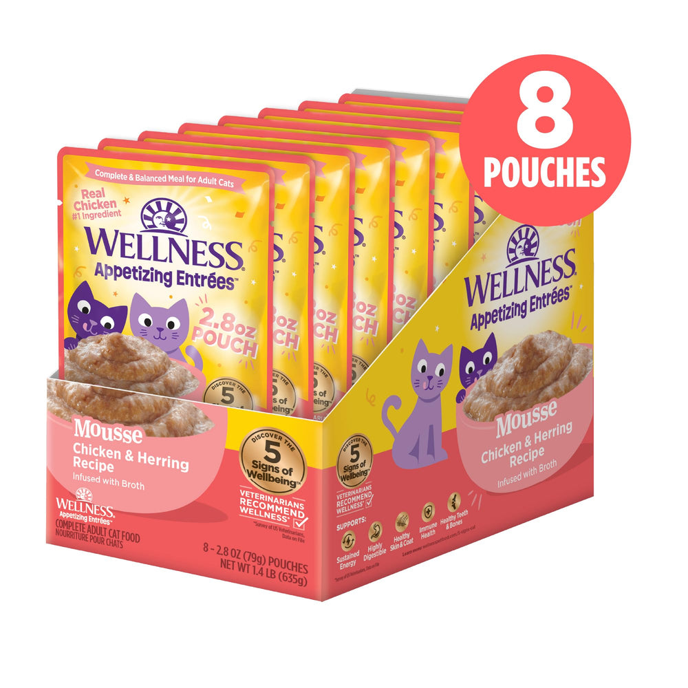 Wellness texture mousse fouettée visible, attrait pour chats difficiles