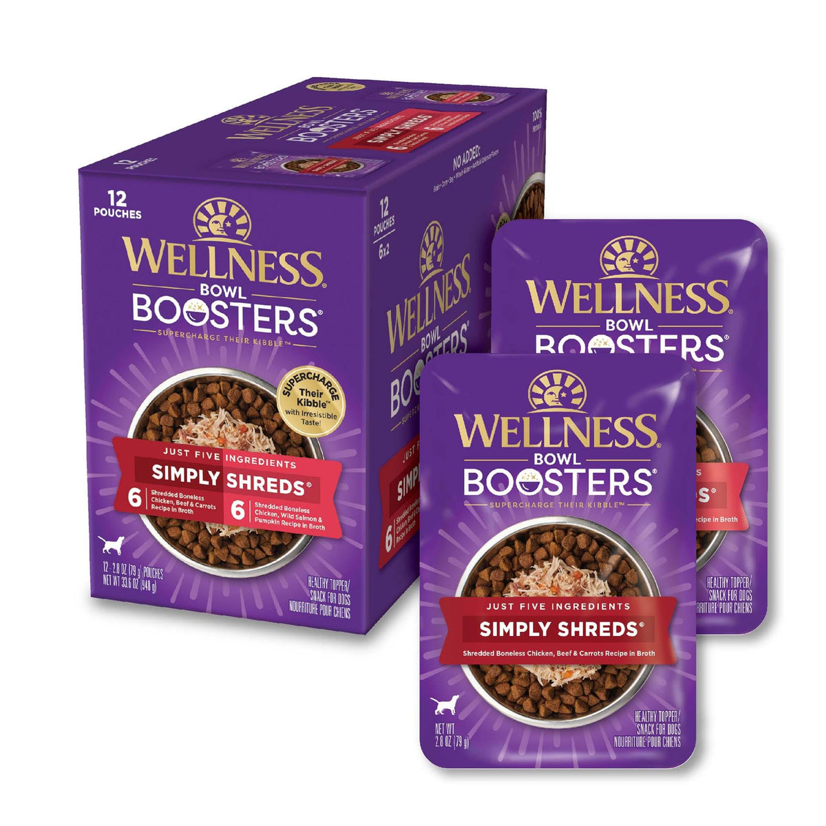 Wellness packaging avant montrant l’assortiment, ajoute saveur au repas
