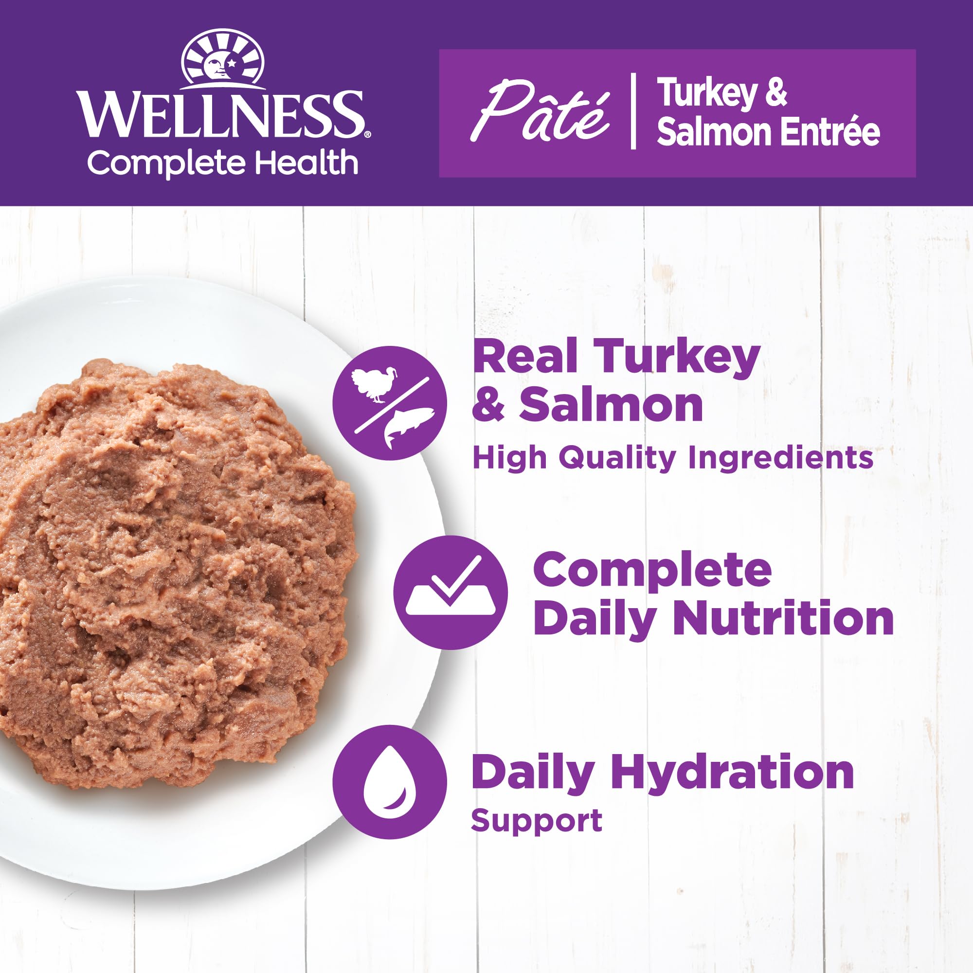 Wellness gros plan sur la texture pâté lisse facilitant la prise alimentaire