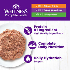 Wellness gros plan sur la texture pâté, appétissante et facile à mâcher