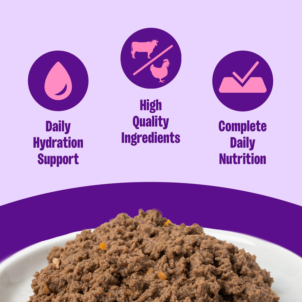 Wellness texture pâté lisse en gros plan, facilitant la prise