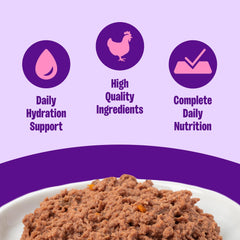 Wellness pâté ouverte gros plan texture lisse appétence renforcée