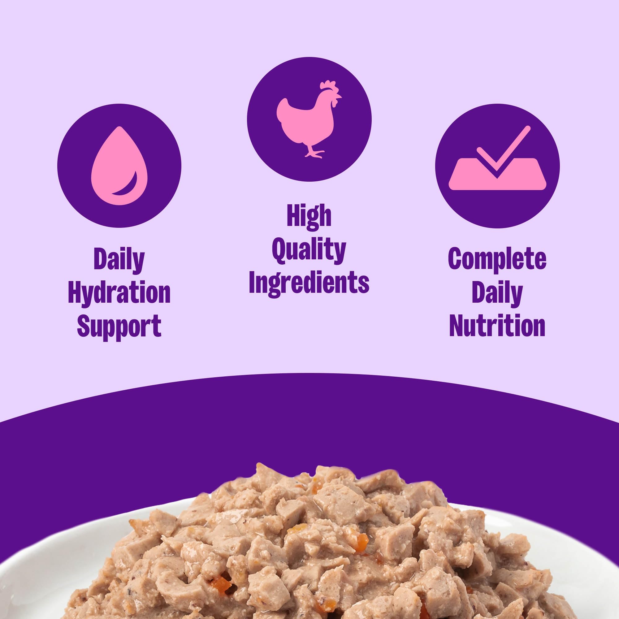 Wellness pâté poulet ouverture montrant texture lisse et appétence renforcée