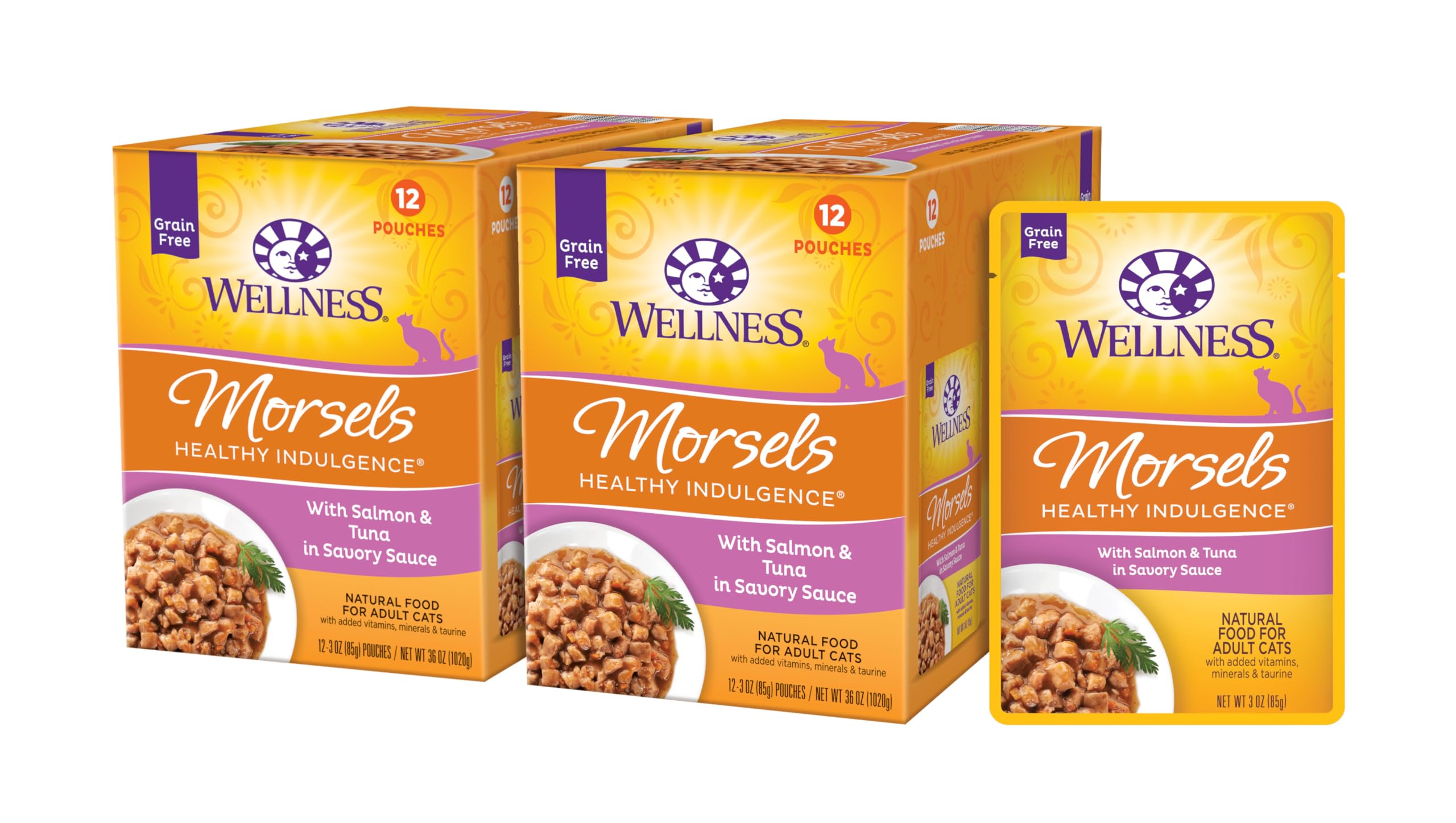 Wellness sachet avant-plan emballage montrant la recette et l'avantage pratique