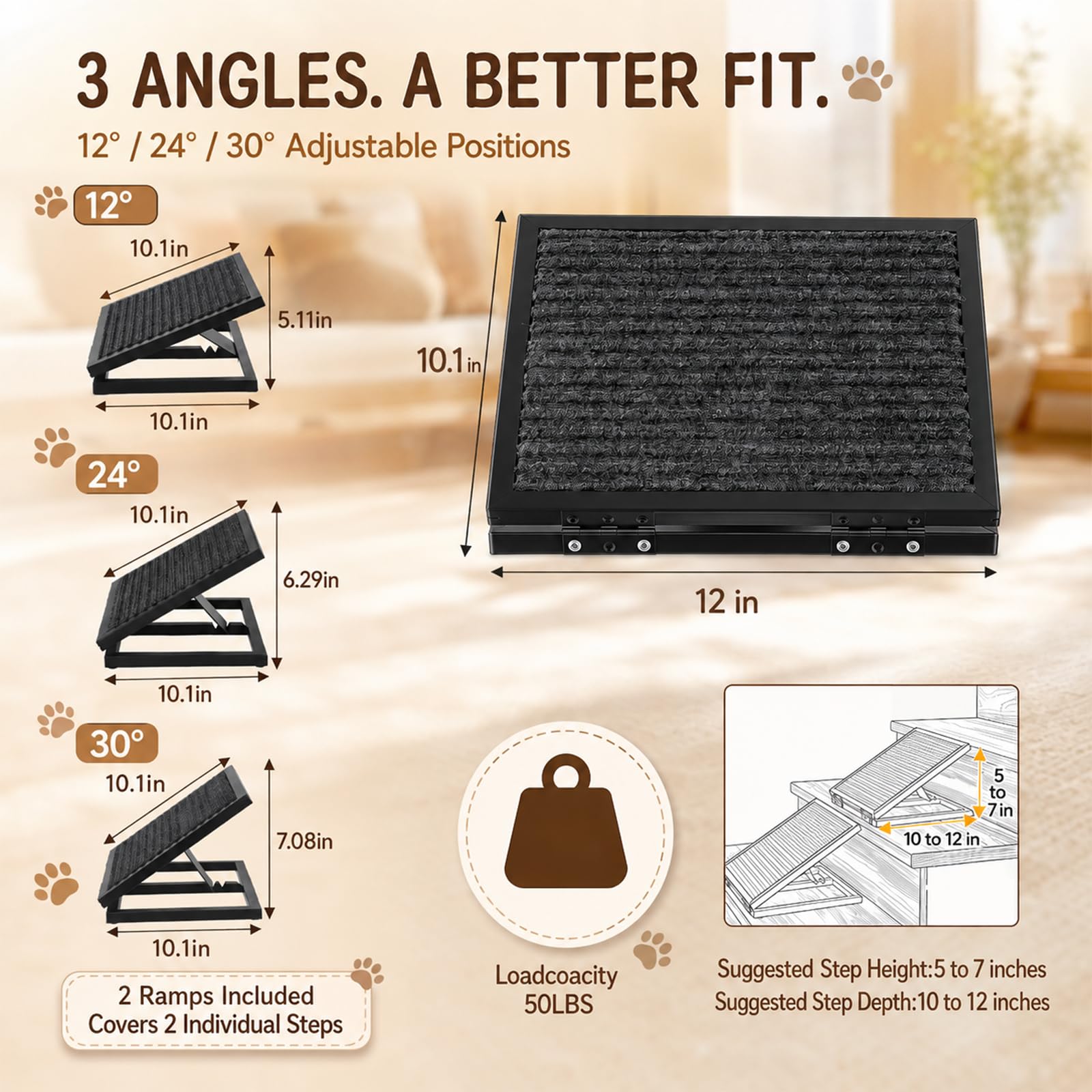 Wenqik rampe plan texte en moquette offrant meilleure traction aux pattes