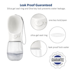 WePet gourde tenue en main facilitant distribution d'eau à une main