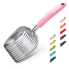 WePet pelle face avant montrant la forme robuste et la zone tamisante, pour un nettoyage efficace