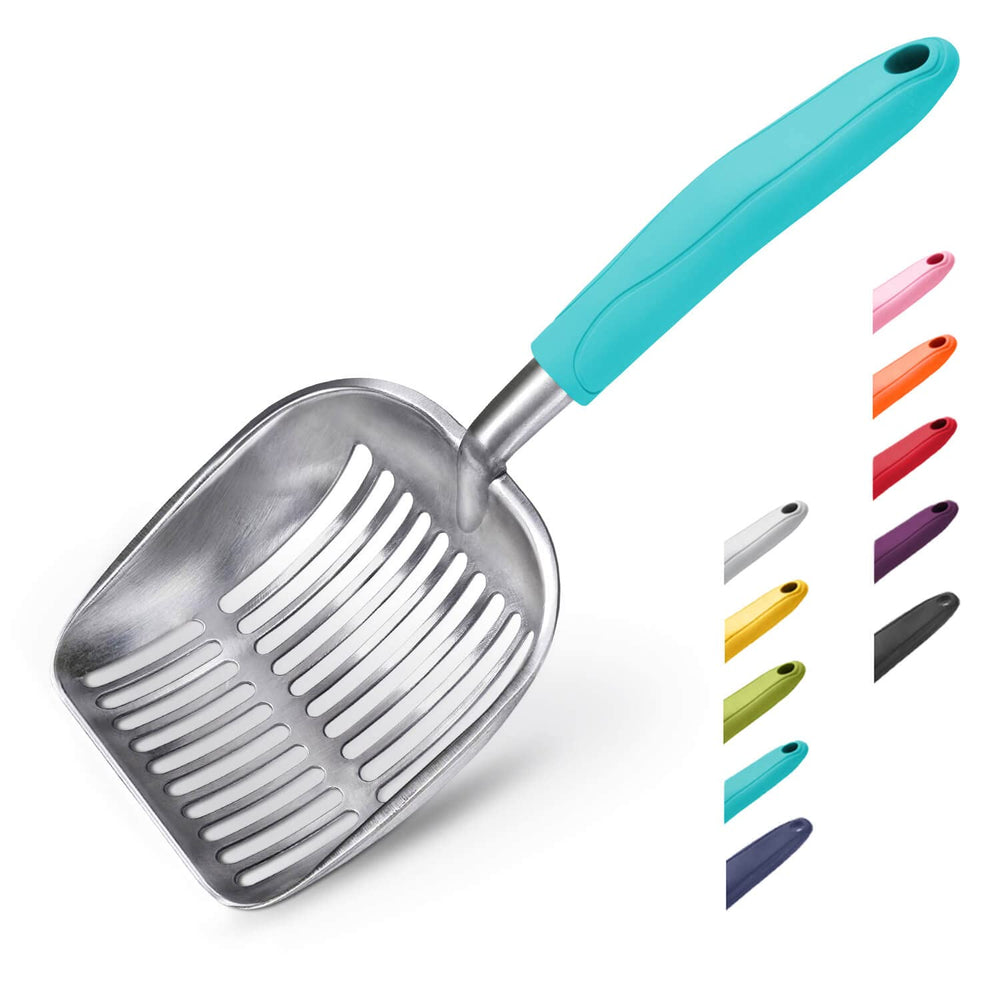 WePet pelle face avant montrant la grande surface et efficacité de tamisage