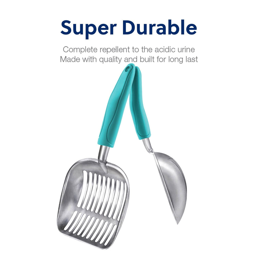 WePet poignée turquoise ergonomique offrant prise sûre et confort