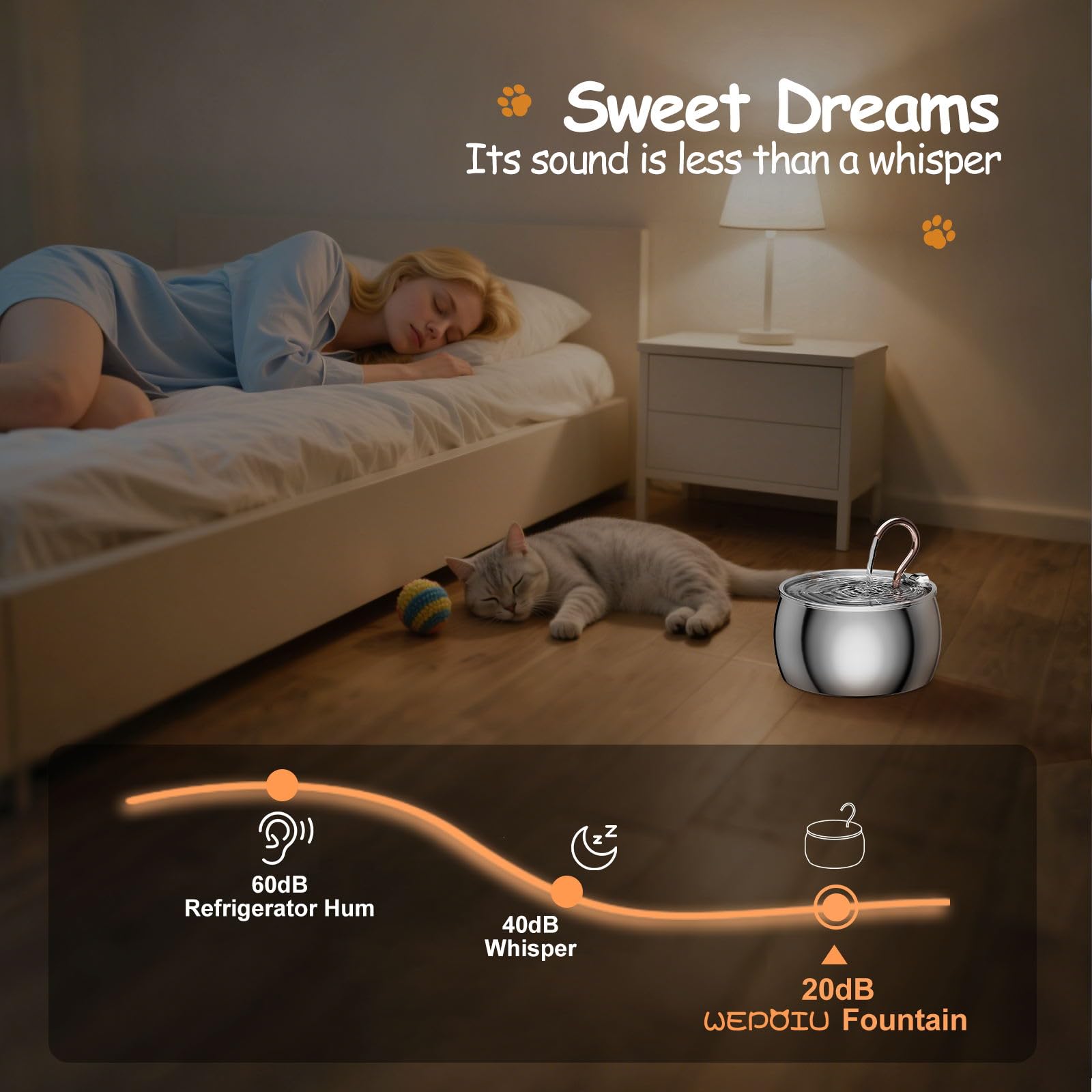 WEPOIU fontaine sans bec mode plate, option pour chats timides