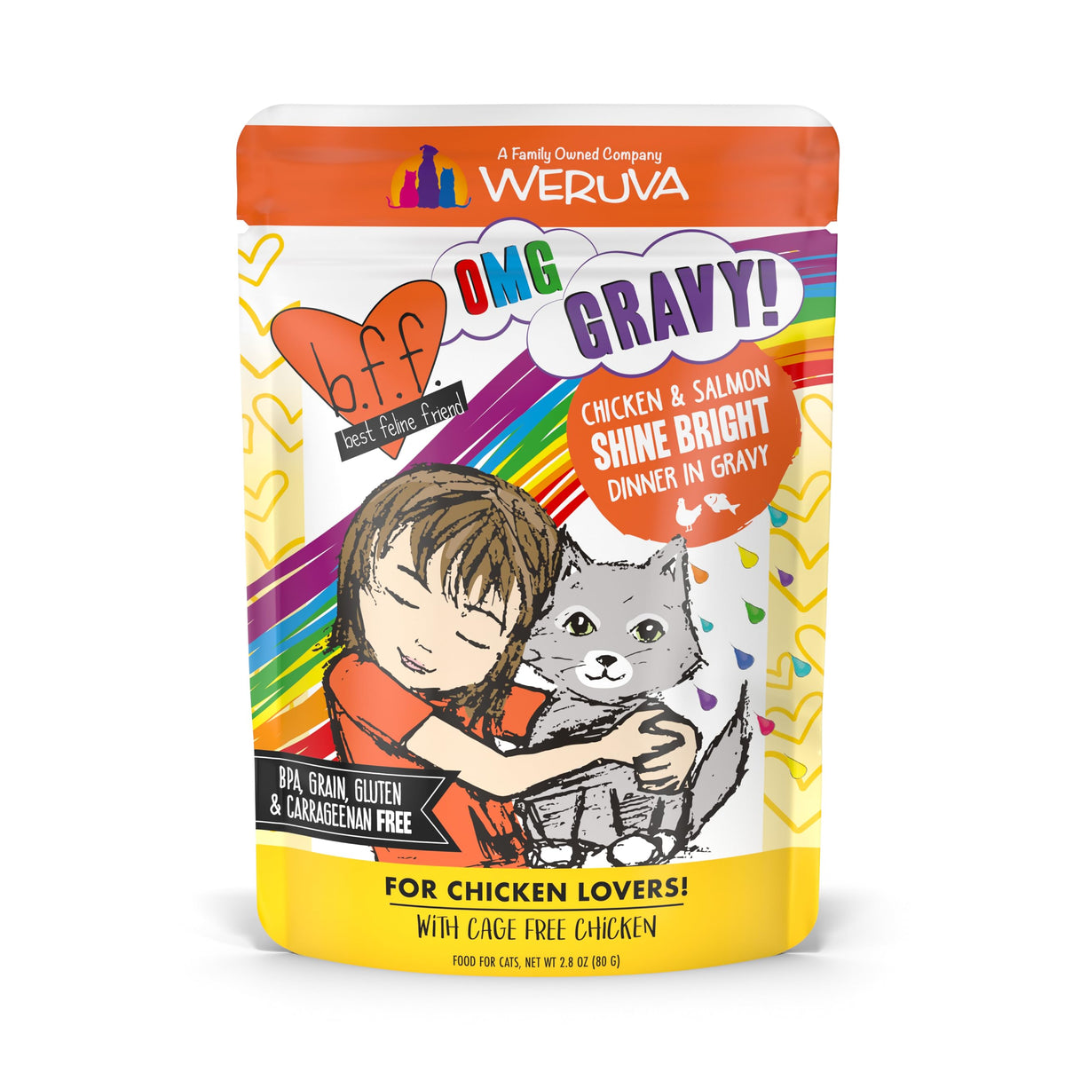Weruva sachet avant de face montrant l'emballage appétissant et pratique