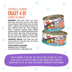 Weruva B.F.F. OMG morceaux de poulet et saumon visibles, riche protéine