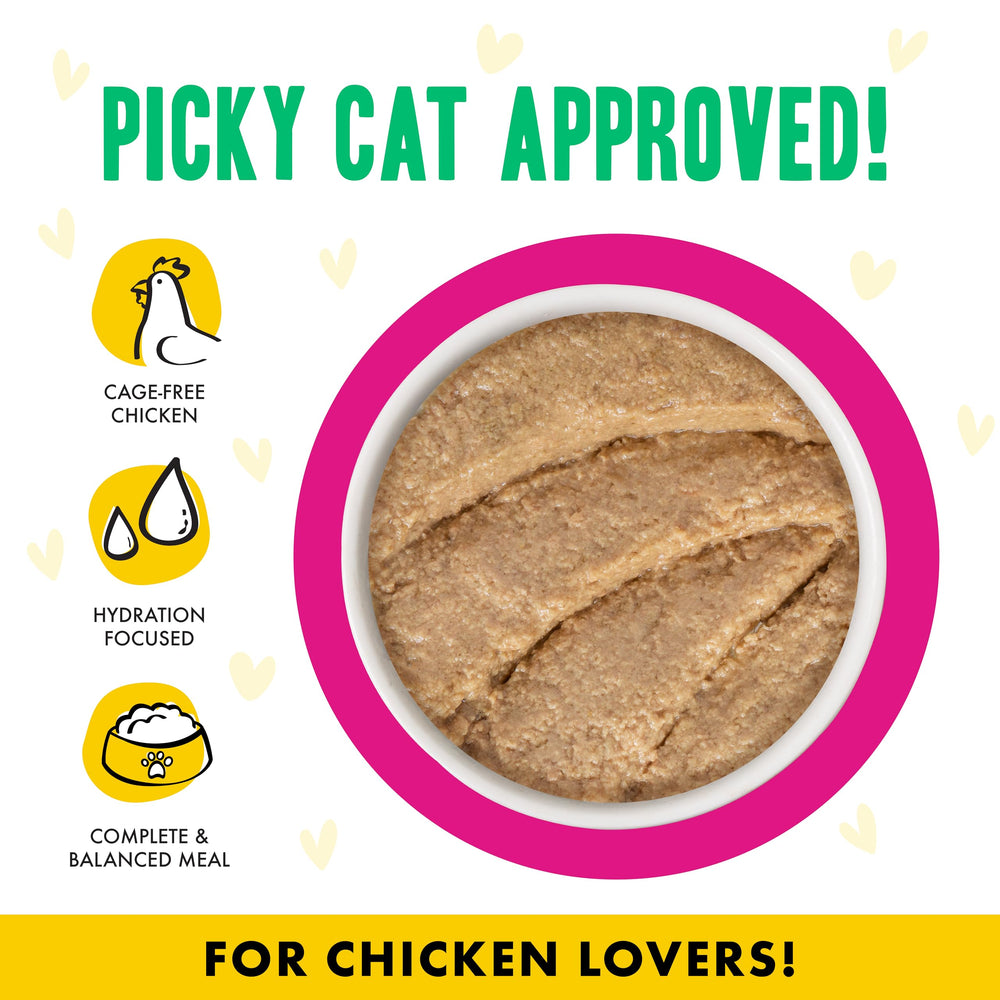 Weruva pâté servie dans une assiette, stimule l'appétit du chat