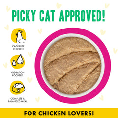 Weruva pâté servie dans une assiette, stimule l'appétit du chat
