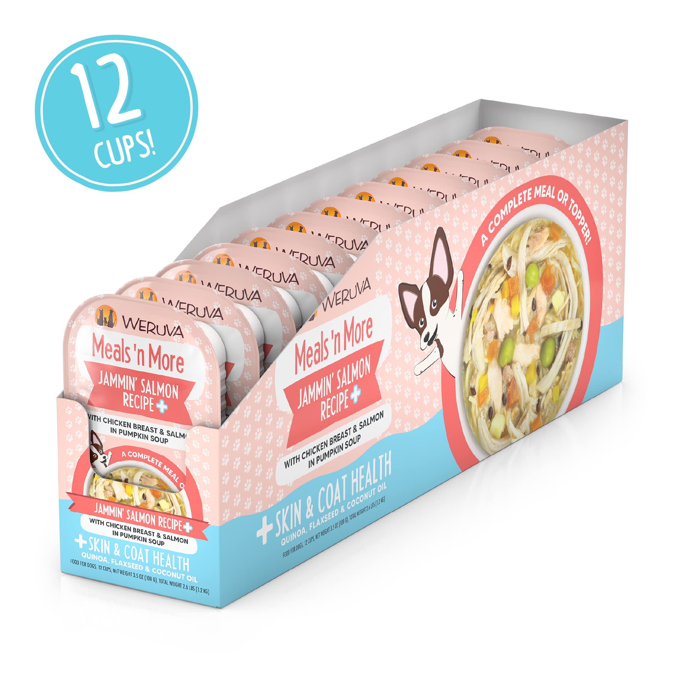 Weruva coupelle ouverte montrant texture humide, favorise hydratation quotidienne