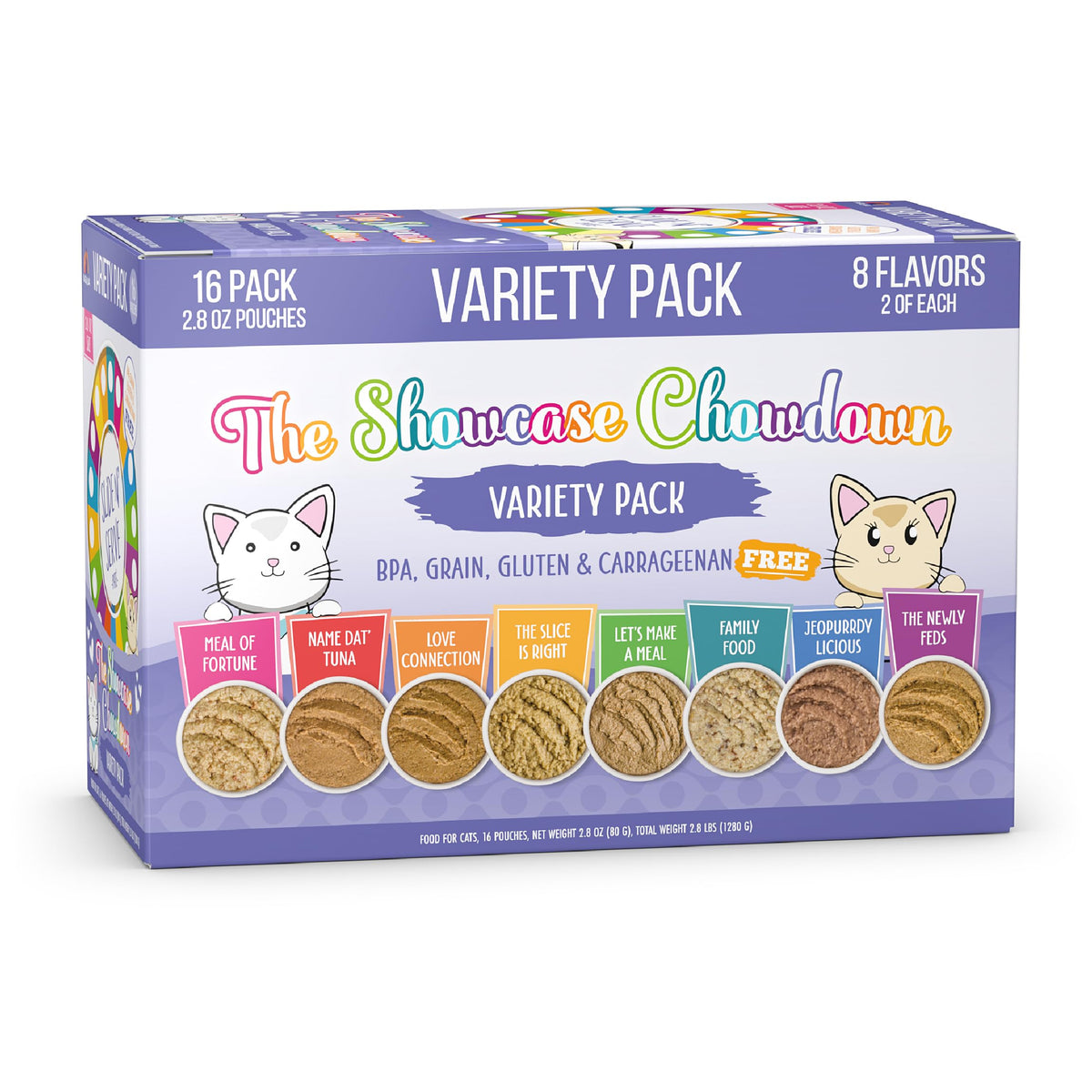 Weruva emballage avant du coffret Showcase Chowdown montrant variété