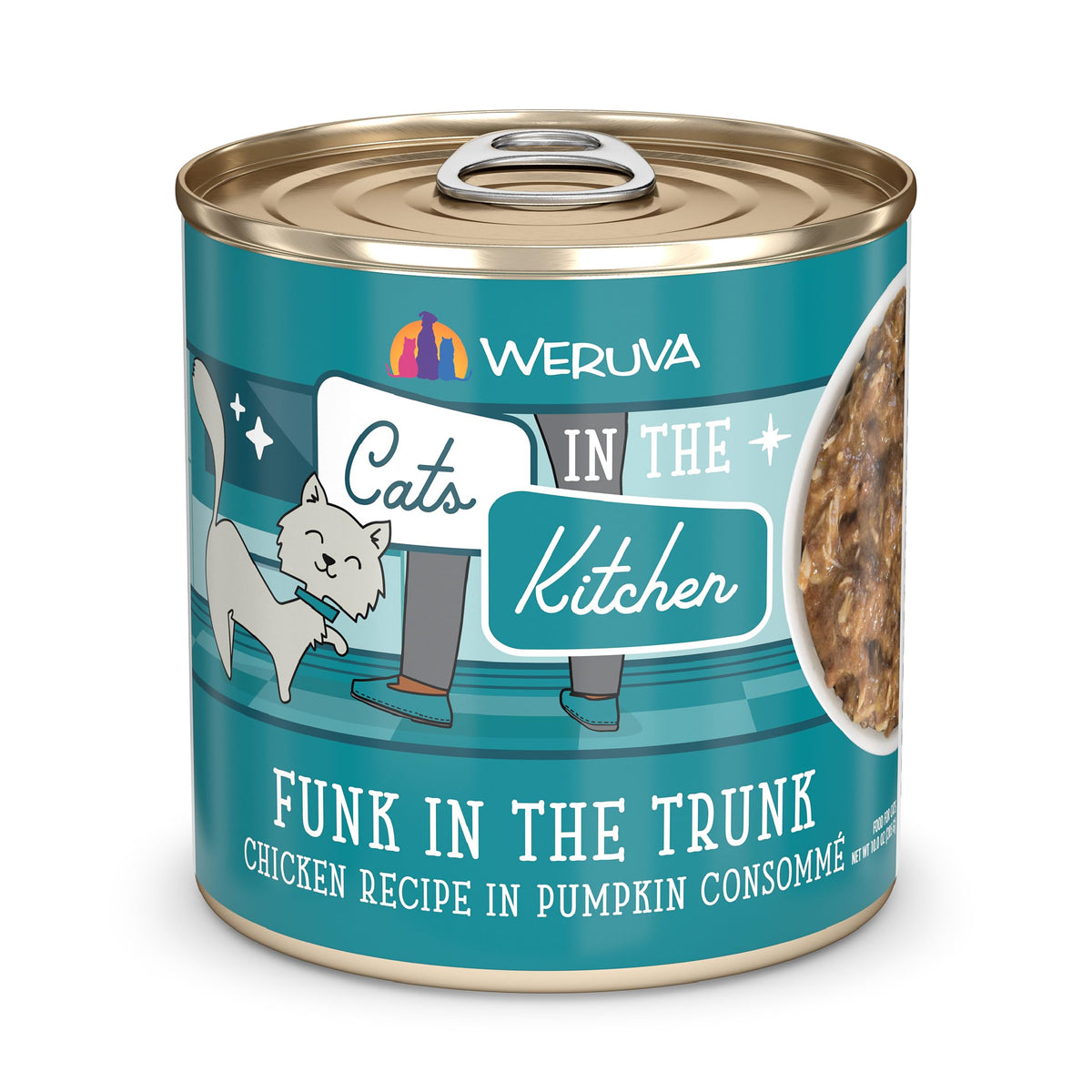 Weruva Funk in the Trunk vue avant montrant la conserve et bénéfice saveur