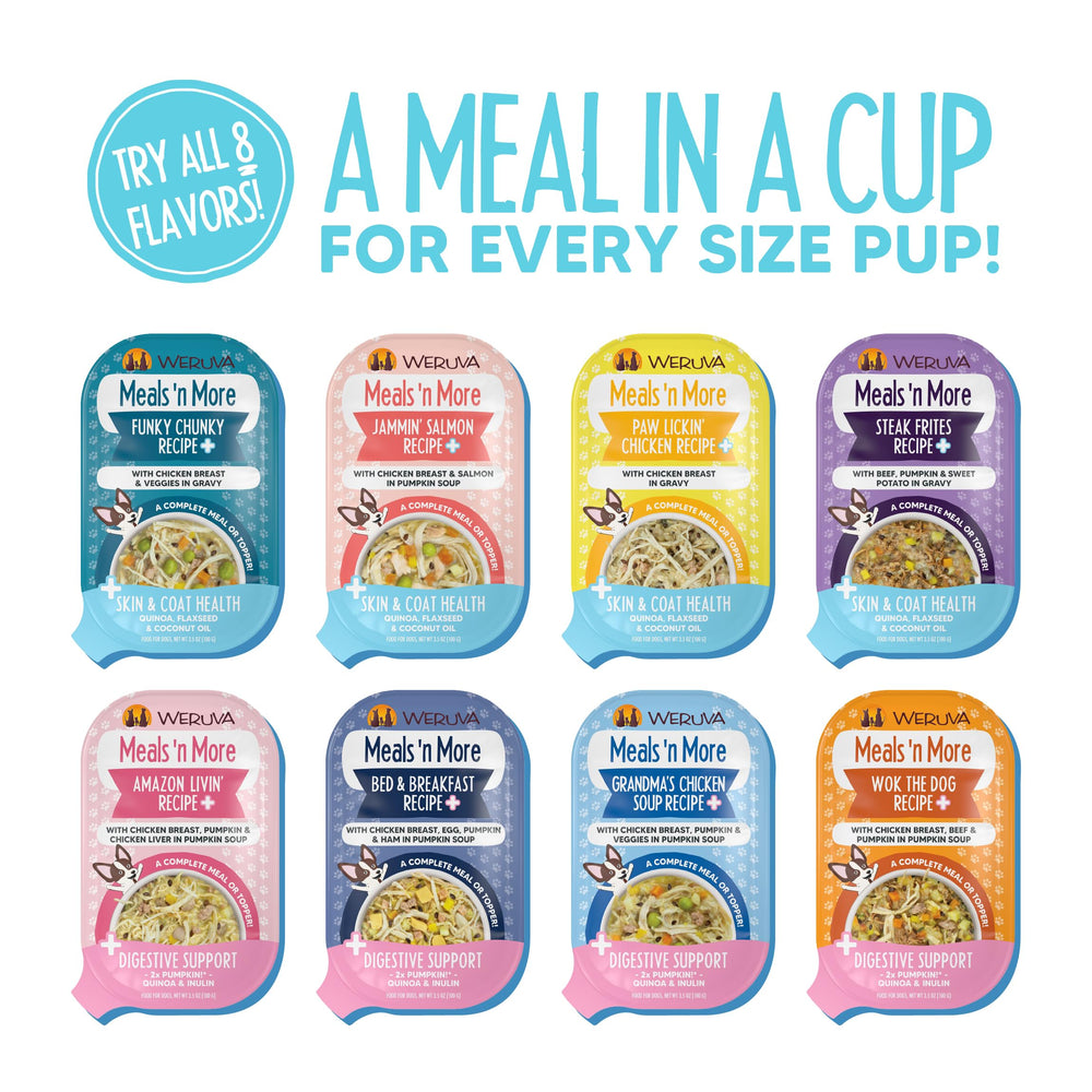 Weruva cup comparée à une main pour visualiser taille et portions pratiques