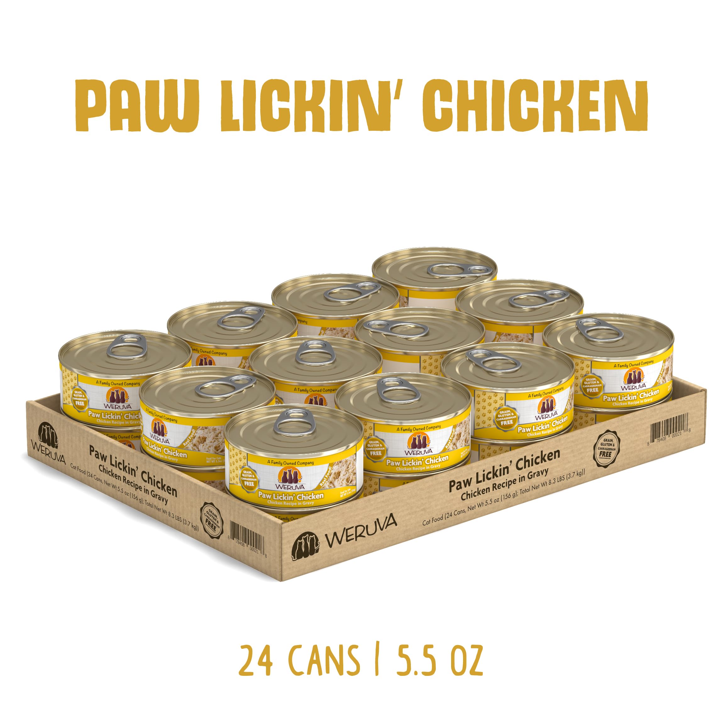 Weruva gros plan sur la texture effilochée de poulet, appétence élevée