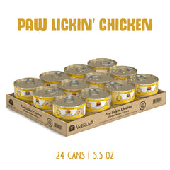 Weruva gros plan sur la texture effilochée de poulet, appétence élevée