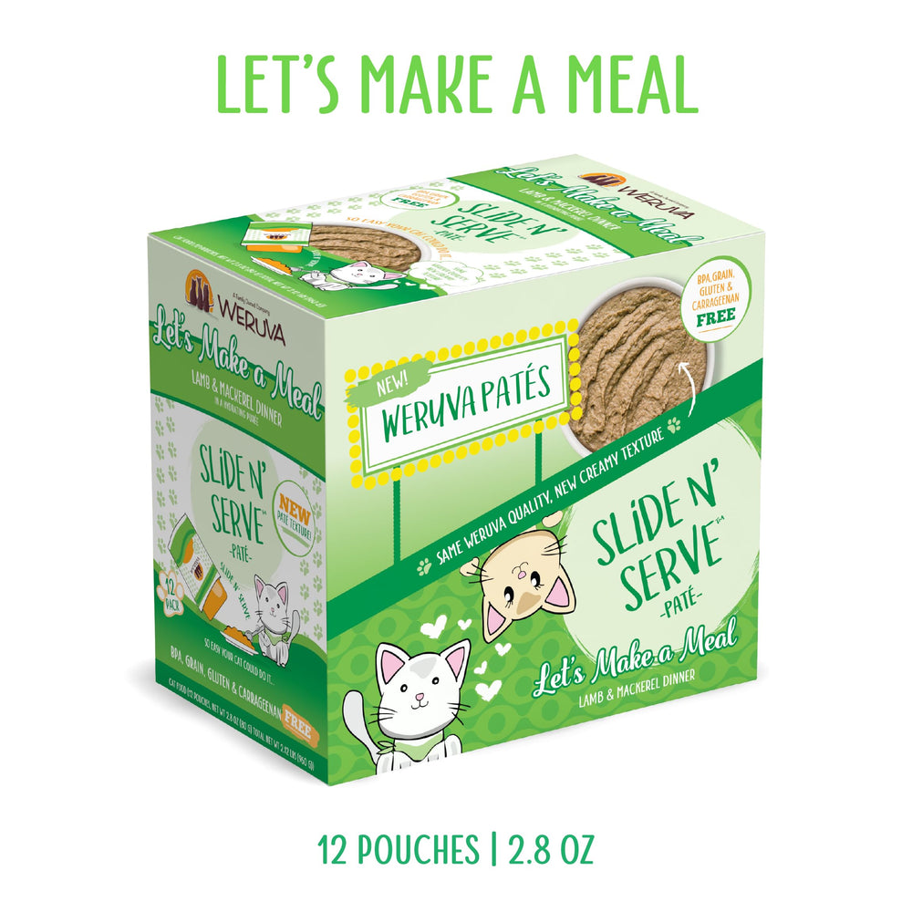 Weruva sachet Slide N Serve illustrant ouverture simple et portion propre