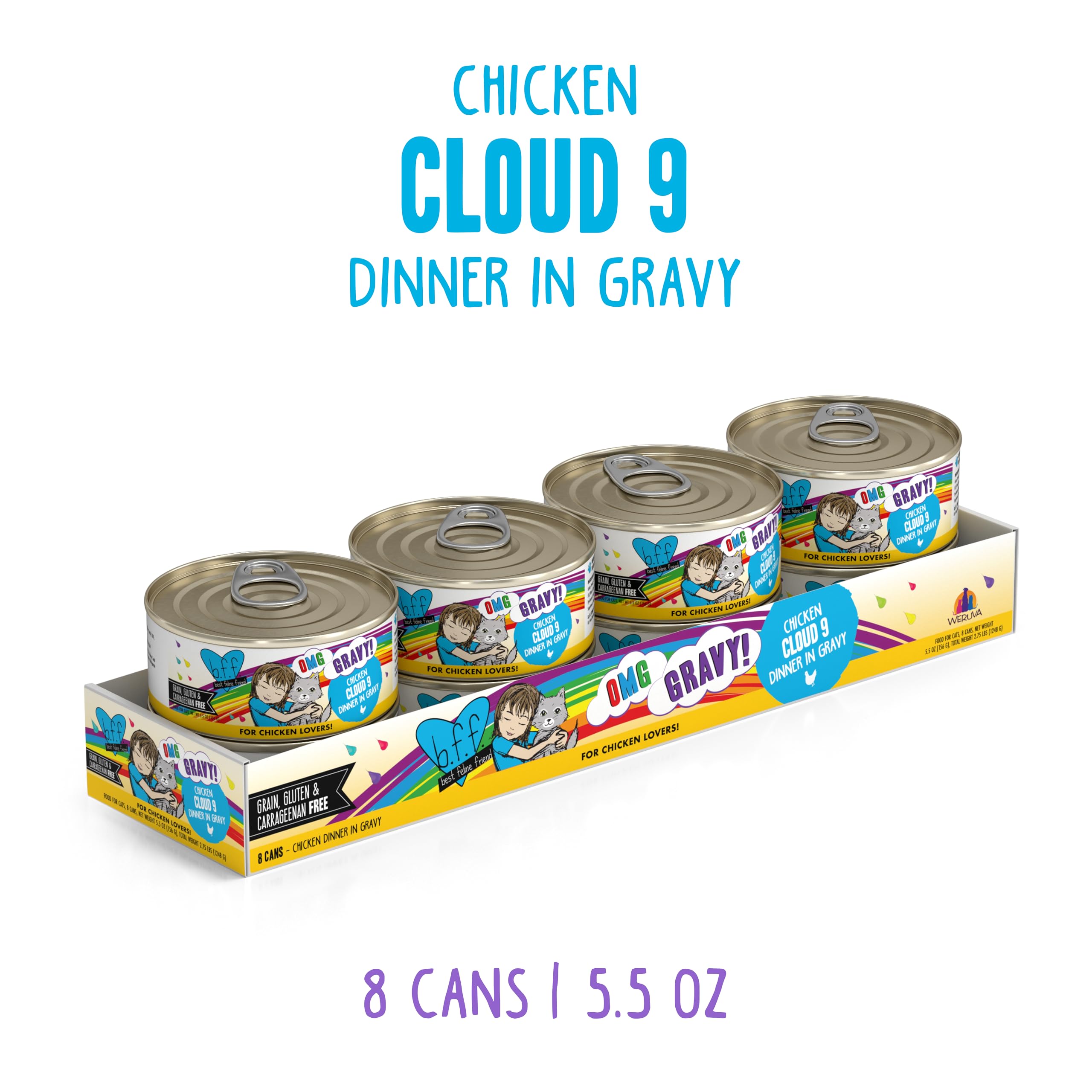 Weruva boîte ouverte révélant gravy brillant et appétissant pour hydratation