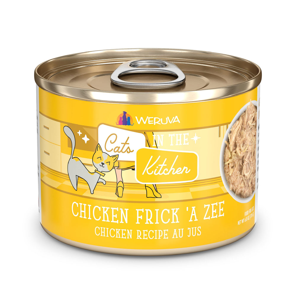 Weruva emballage avant Chicken Frick 'A Zee montrant le design et l’avantage qualitatif