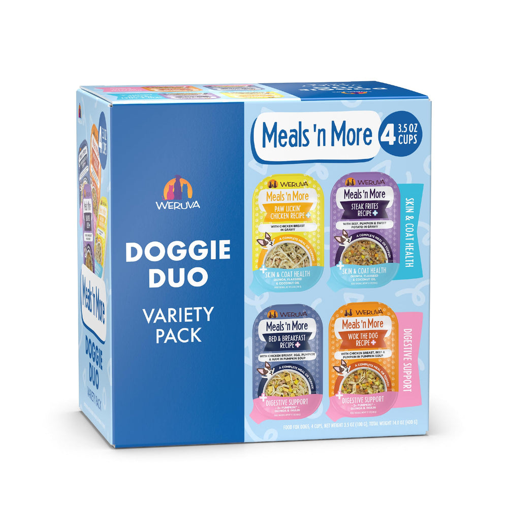 Weruva packaging avant montrant le design du pack et une présentation appétente