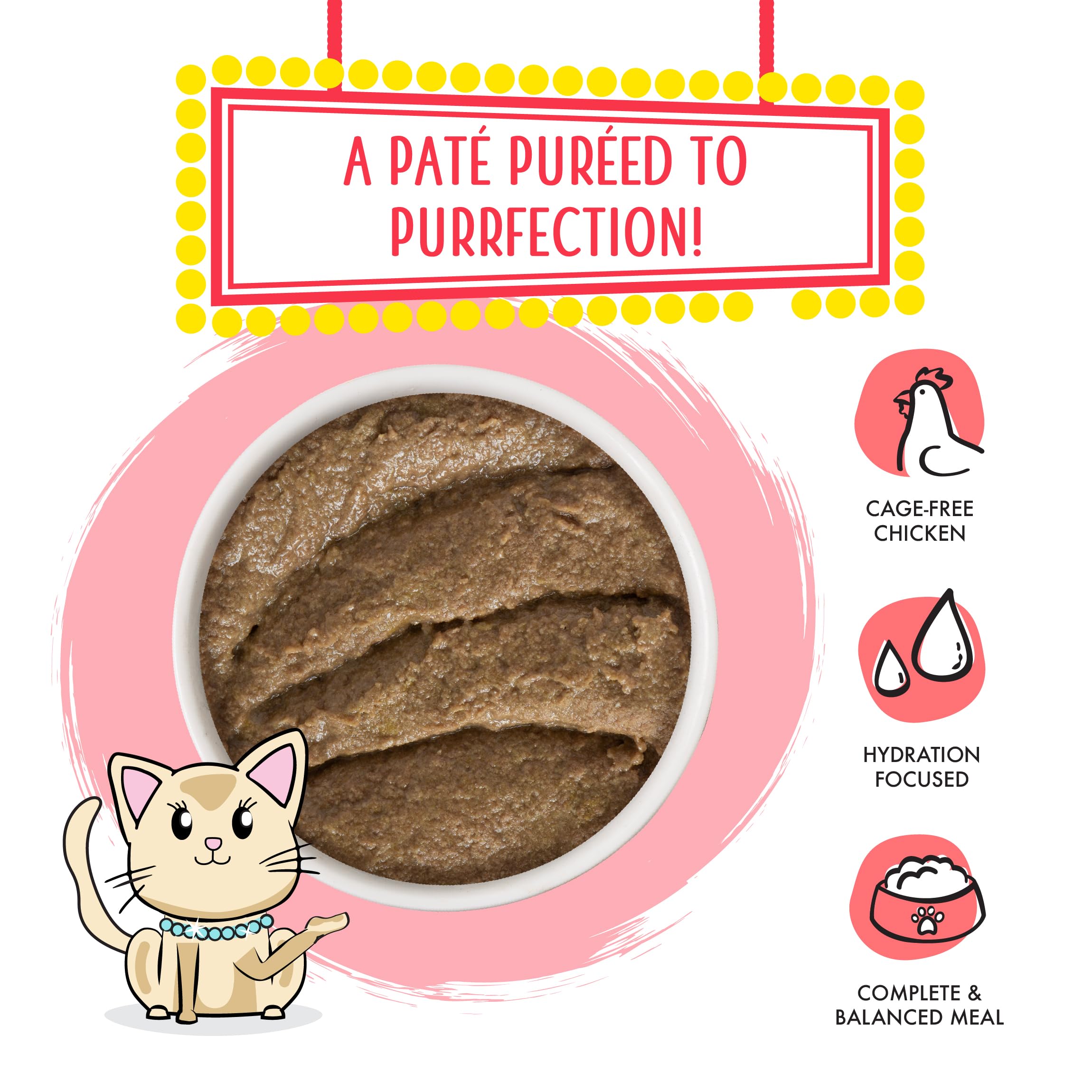 Weruva pâté détail texture crémeuse, facilite ingestion chez chat