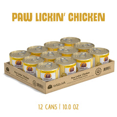 Weruva gros plan des lanières de poulet blanc, appétence visible