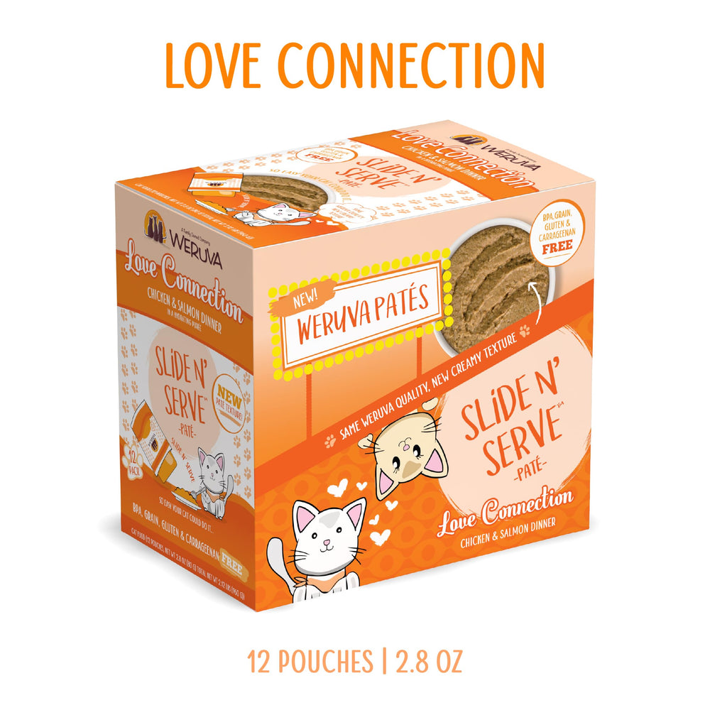 Weruva pochette Slide N Serve ouverte illustrant maniabilité et service hygiénique