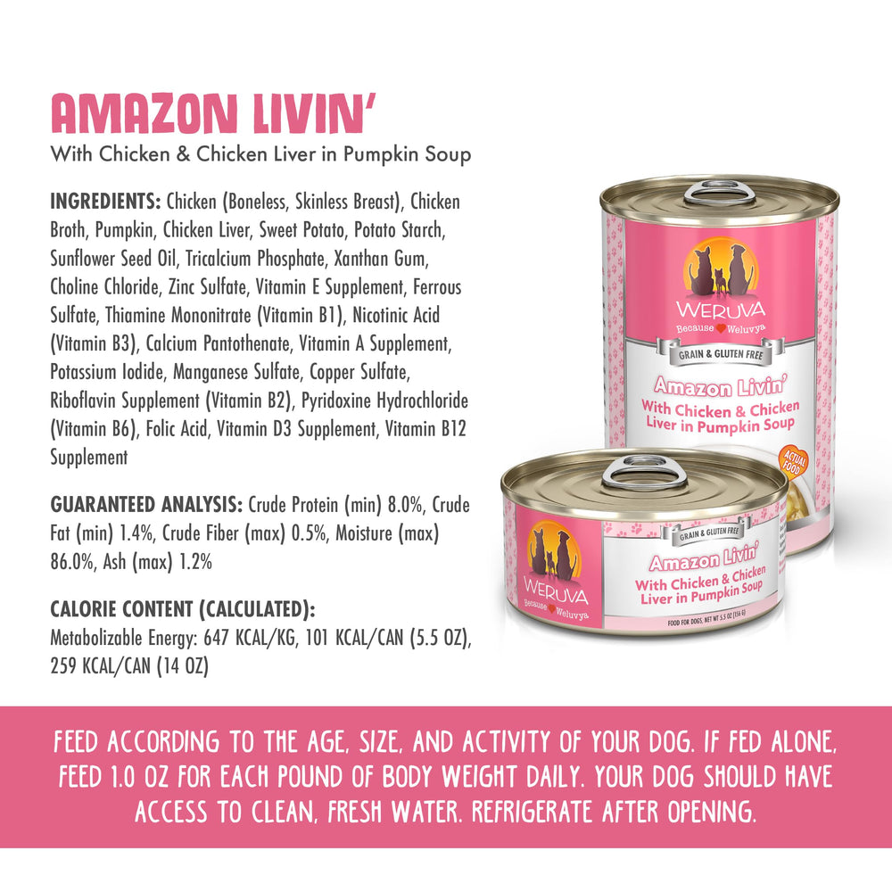 Weruva boîte 14oz tenue en main illustrant l'échelle et facilité d'usage