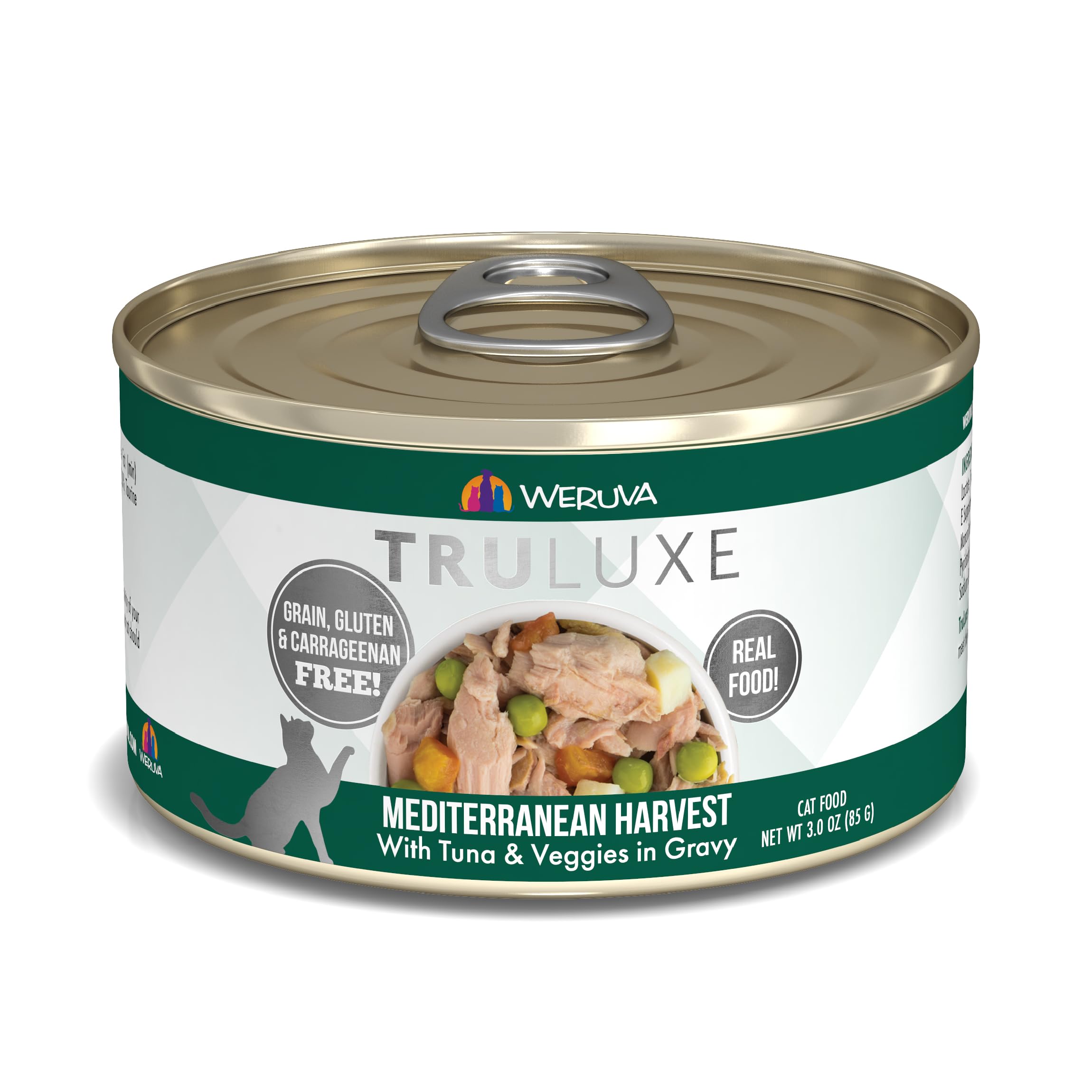 Weruva TruLuxe face avant du contenant montrant la recette et l’aspect premium