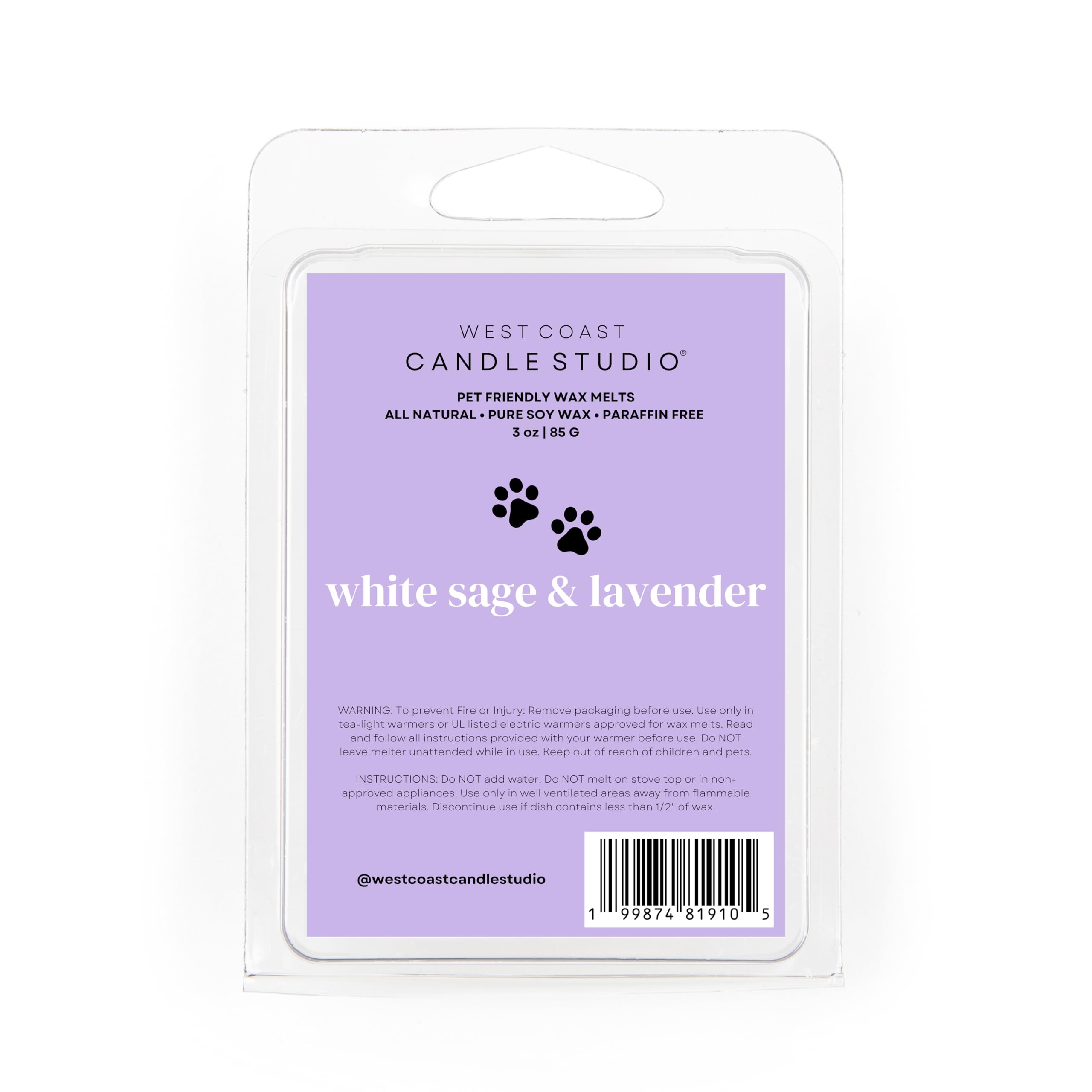West Coast Candle Company emballage avant montrant un design sobre et durable