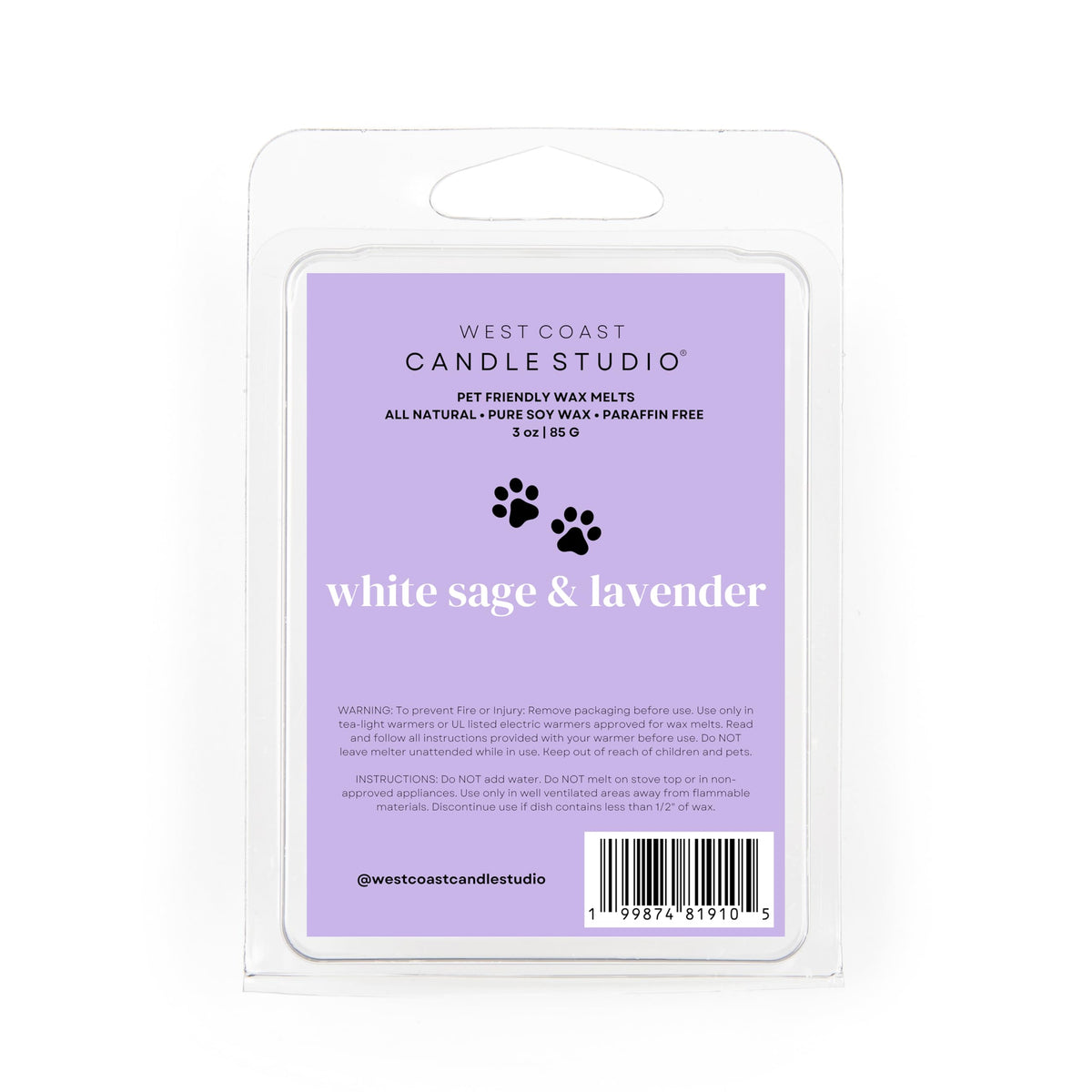 West Coast Candle Company emballage avant montrant un design sobre et durable