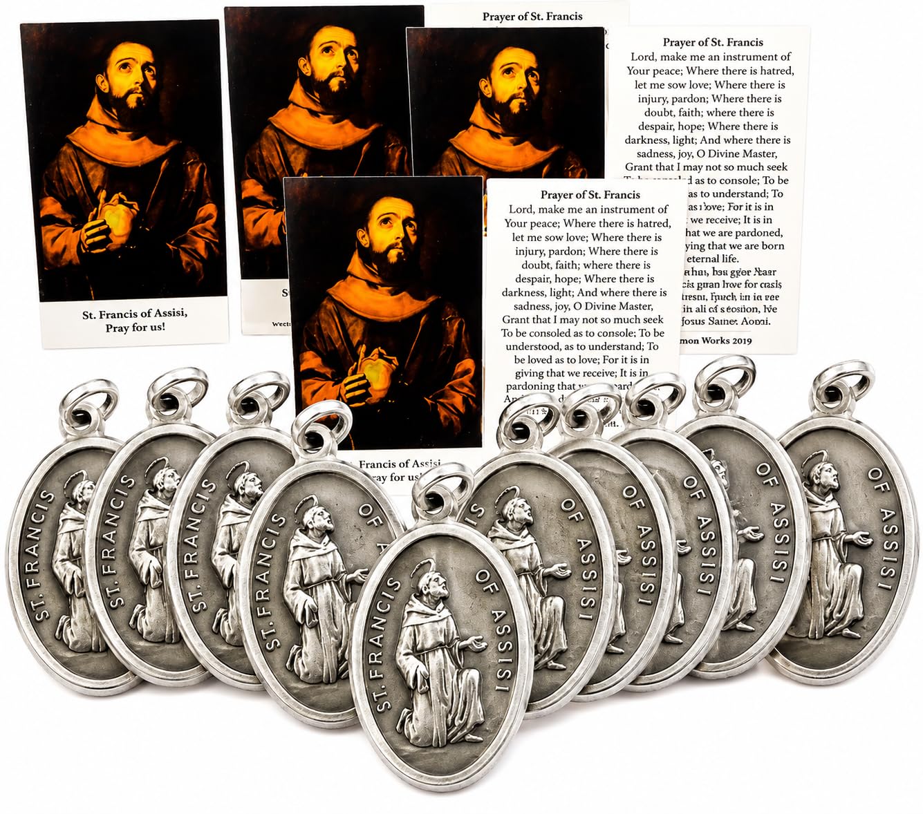 Westmon Works médaille St François vue de face offrant protection symbolique