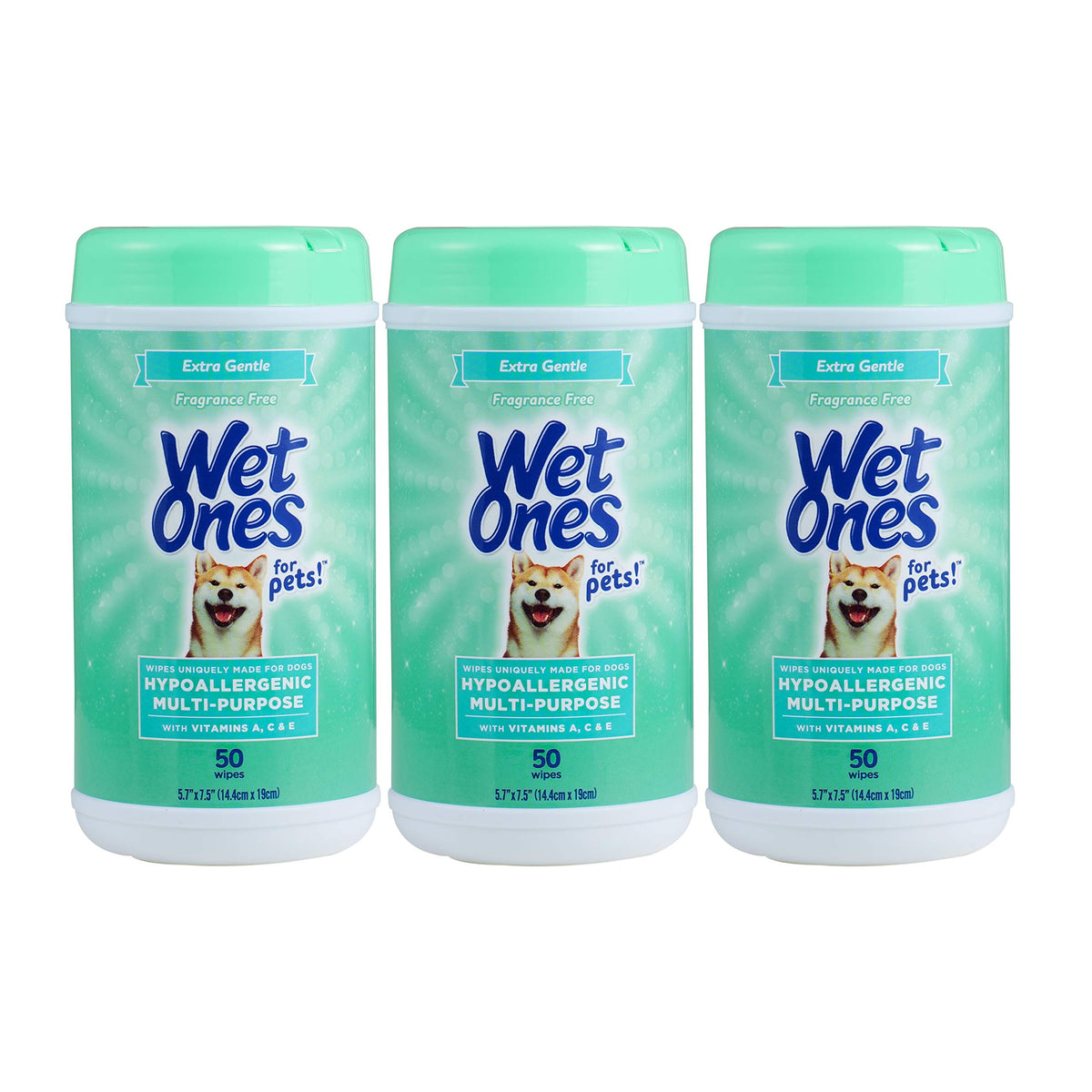 Wet Ones for Pets face avant de la boîte montrant format pratique