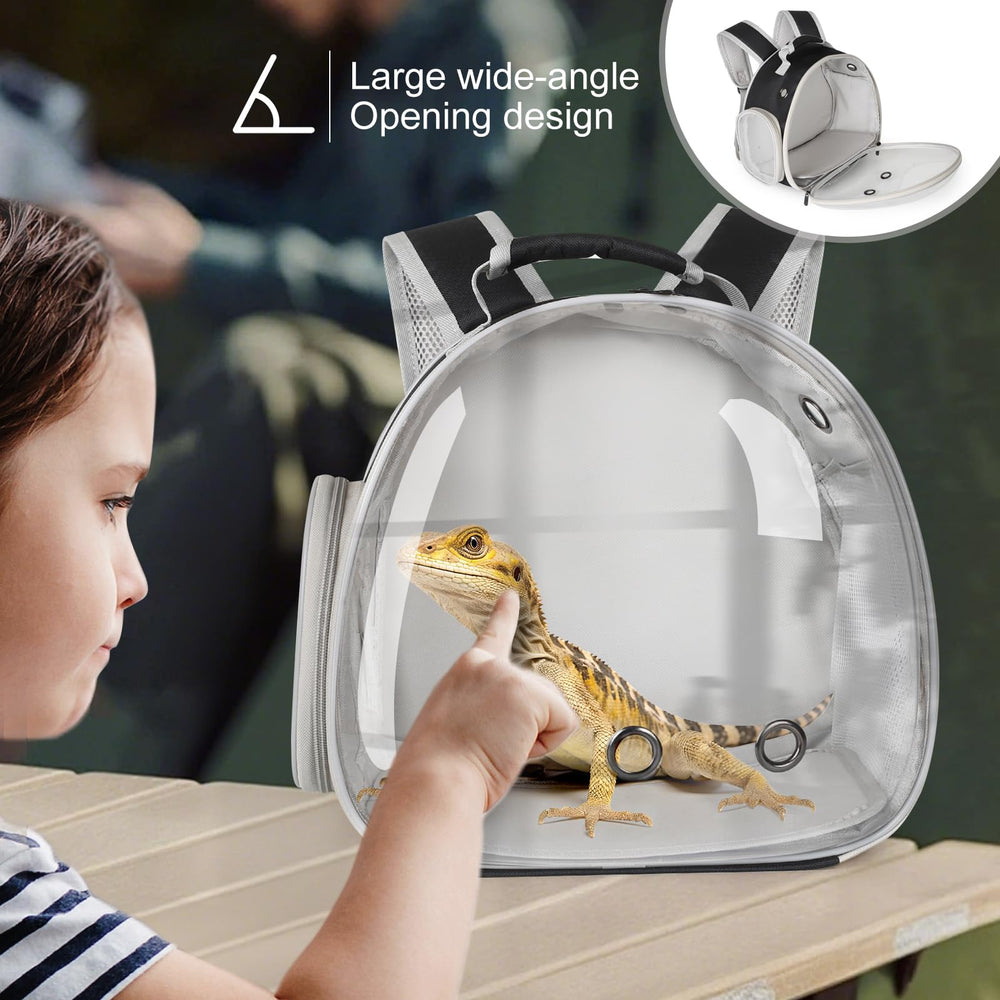 WEVONIGU pogona dans le sac en extérieur illustrant usage sécurisé