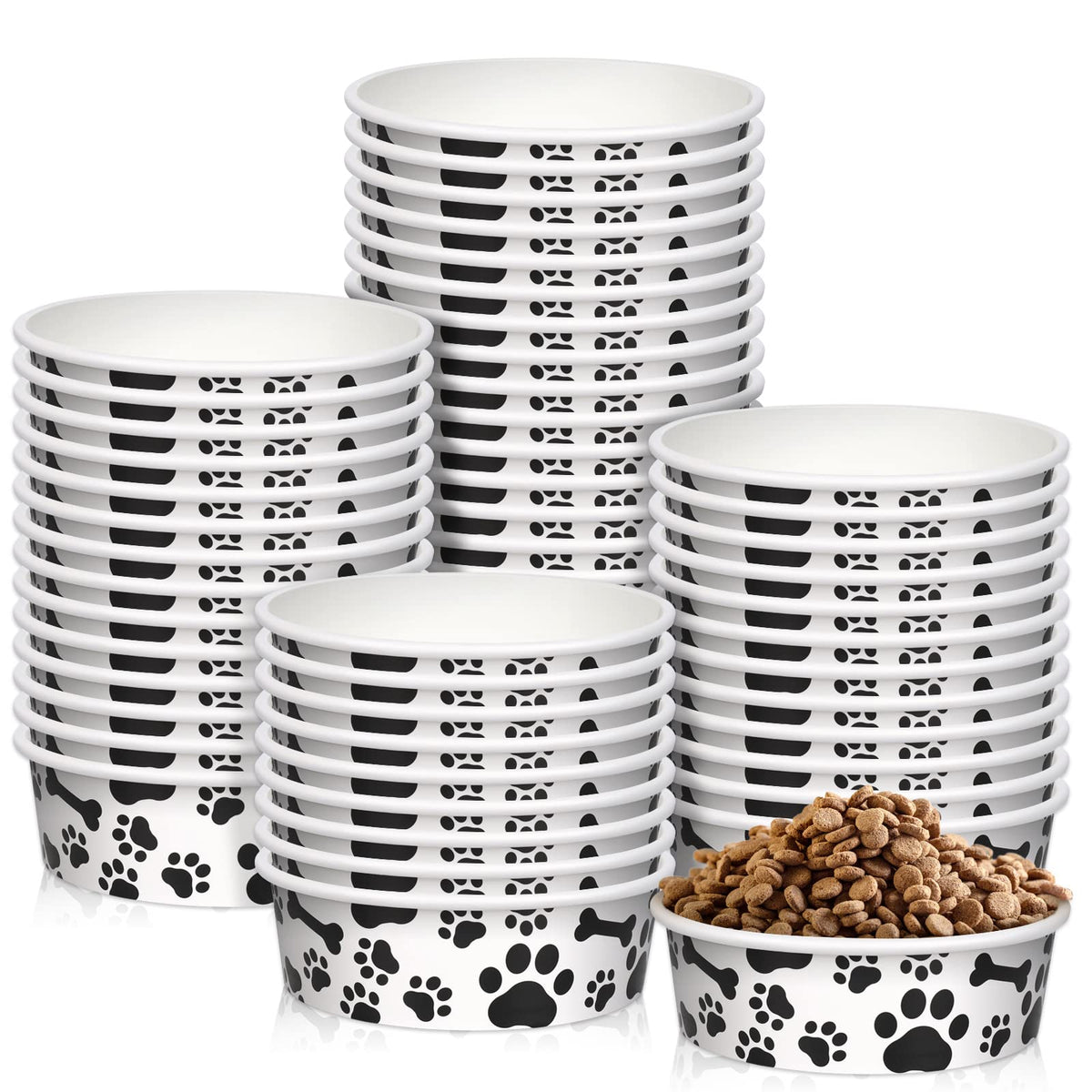 Whaline bol face avant noir et blanc, design attrayant pour repas rapide