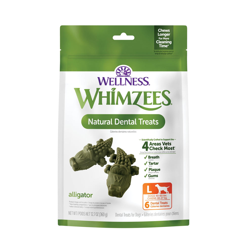 Whimzees emballage face montrant le sac pratique pour hygiène dentaire