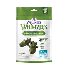 Whimzees paquet avant montrant la marque et format small bénéfice hygiène