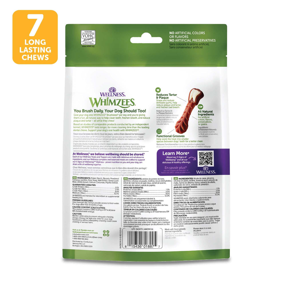 Whimzees gros plan sur texture du bâtonnet pour nettoyage efficace