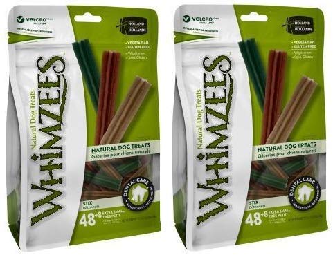 Whimzees emballage avant montre sachet et bénéfice nettoyage dentaire