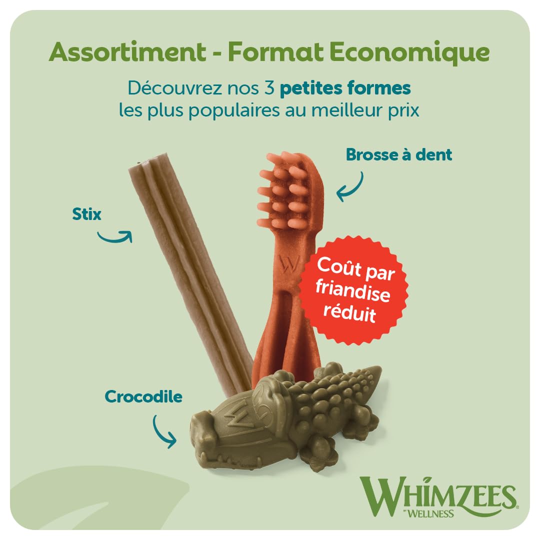 Whimzees gros plan des rainures et picots pour nettoyage des dents