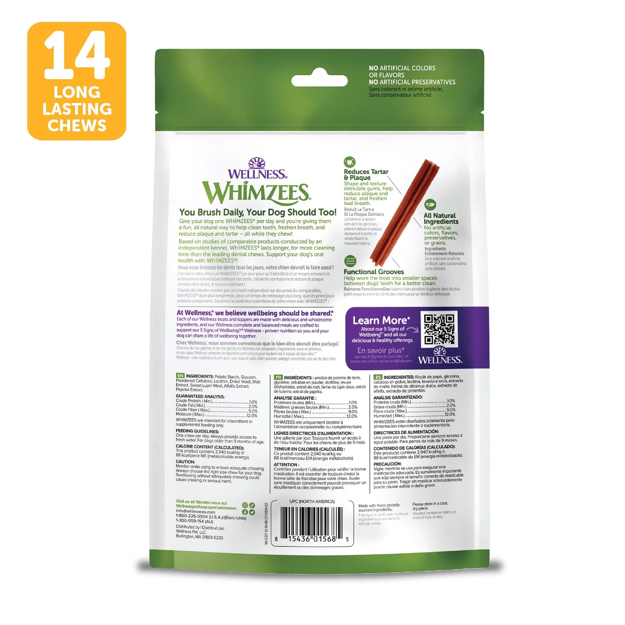 Whimzees scène de vie chien heureux après mastication bénéfice haleine